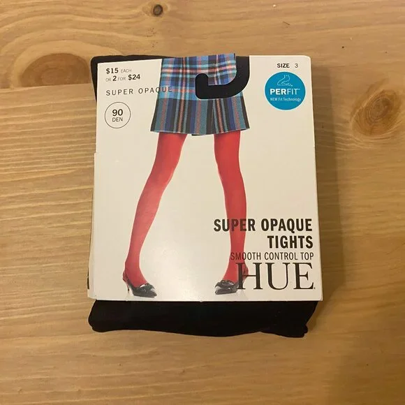 3-Pack of HUE Super Opaque Tights Smooth Control Top in size 3 Black - Picture 2 of 5
